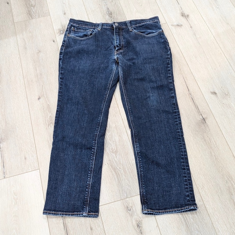 Men's LEVI'S Premium 541 Dark Wash Blue Jeans Taper Leg 5 pocket Stretch W34 L30